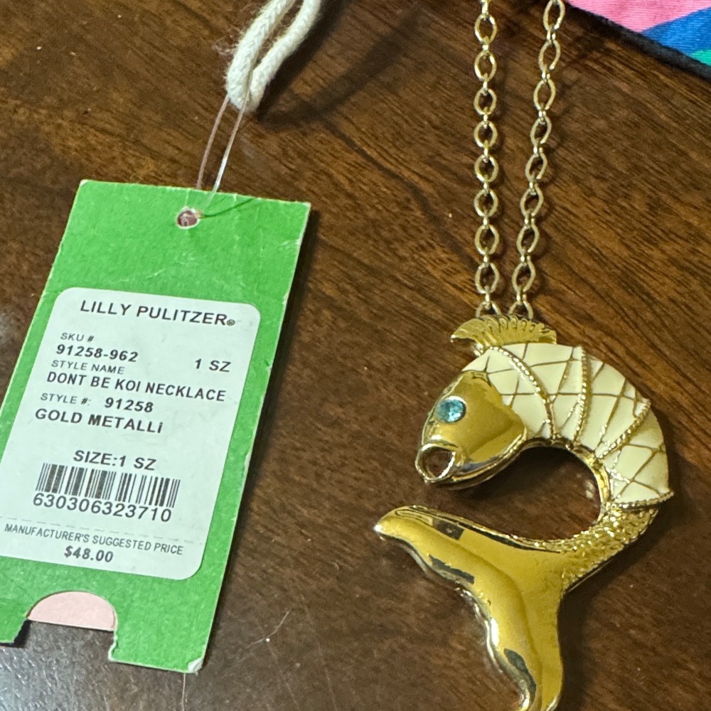 Lilly Pulitzer Gold and Cream Fish Necklace